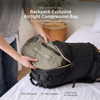 Sac de compression gonflable pour voyage, gain de place, en nylon TPU avec fermeture éclair hermétique, idéal pour la randonnée