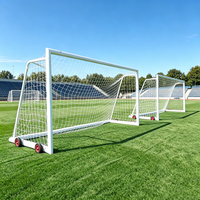 But de football professionnel en aluminium de 120 mm, résistant aux intempéries, mobile avec roues pour l'entraînement en stade