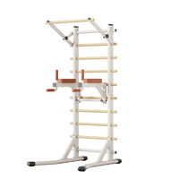 Échelle suédoise en bois de hêtre avec cadre de gymnastique en acier au carbone, réglable pour tractions et dips, idéale pour la maison