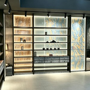 แผ่นวีเนียร์เรซิ่นบางเฉียบหรูหรา โปร่งแสง ลายหินอ่อนธรรมชาติ ดีไซน์ทันสมัย สำหรับตกแต่งภายในห้องนอน ห้องน้ำ ห้องครัว ห้องรับประทานอาหาร - Product Image 1