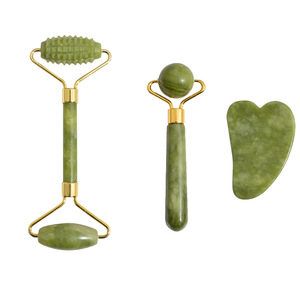 Rullo Gua Sha in Giada Naturale <span class=keywords><strong>per</strong></span> Viso e Corpo, Strumento di Massaggio Sbiancante <span class=keywords><strong>per</strong></span> Uso Domestico con Spina USA - Product Image 5