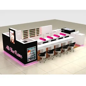 Kiosque de beauté de meubles de barre d'ongles de manucure personnalisé pour le kiosque de barre d'ongles de pédicure pour la manucure