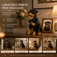 Urne funéraire distinctive en forme de chien, figurine en céramique de Rottweiler avec ligne dorée, statue commémorative décorative, cercueil