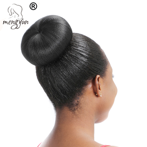 Mengyun Cheveux Synthétiques avec Cordon de Serrage <span class=keywords><strong>Chignon</strong></span> Cheveux Raides Courts Chignons Donut <span class=keywords><strong>Postiche</strong></span> Clip dans Faux Cheveux Haute Température - Product Image 2