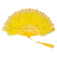 Éventail pliant en plastique à plumes style Lolita, 23*42CM, prix usine, pour la danse et la décoration de mariage