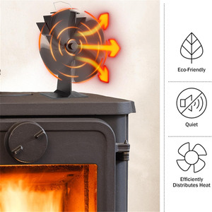 Ventilatore per Stufa a Legna Piccolo Nuovo Design a 4 Pale Alimentato dal Calore per Caminetto - Product Image 5