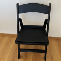 Chaise Pliante Empilable en Résine Noire Moderne Rembourrée Chaise pour Événement de Mariage avec Confortable Bjflamingo Wimbledon Chaises de Jardin