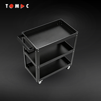 Armoire de garage roulante légère TOMAC, chariot à outils à 3 étagères, chariot utilitaire compact en acier avec roues