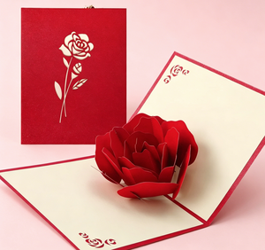 Carte de vœux 3D en forme de rose pour petite amie, parfaite pour la Saint-Valentin et les anniversaires, avec une ambiance romantique et cérémonieuse - Product Image 2
