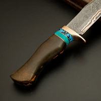 Couteau de chasse et de camping Bowie en acier damas cuivré fait main, manche en résine, OEM, haute durabilité, garantie 3 ans, logo