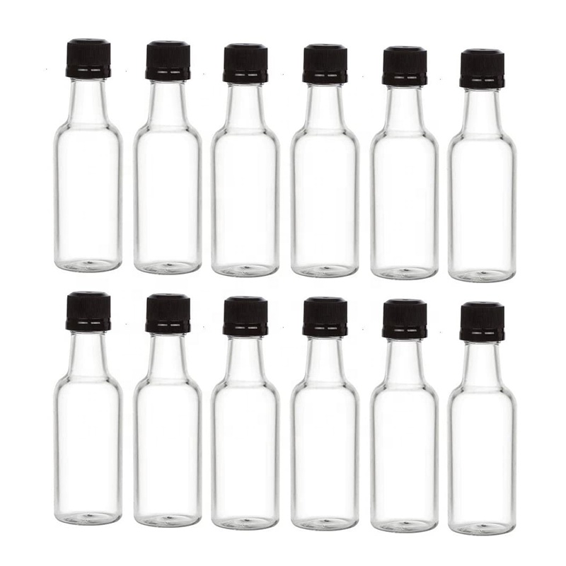 50 мл мини ПЭТ прозрачный цветной пластиковый круглый длинный шейный бутылка для ликера