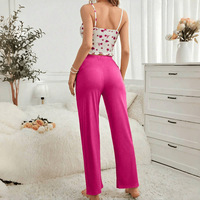 Européen Américain Fleur Sling Pantalon Costume pour Femmes Confortable Casual Home Clothes Outer Wearing Pajamas Cross-Border