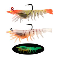 Ensemble de leurres souples multi-segments de 7 cm et 10 g pour la pêche à la crevette, boîte à pêche, appâts en PVC bionique enduit de plomb, réalistes et lumineux