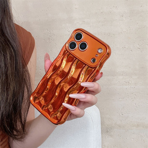 เคสโทรศัพท์มือถือลายคลื่นริ้วสีไล่ระดับแบบเคลือบเงาสำหรับ iPhone 17 16 15 14 Pro Max - Product Image 4