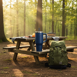 Taza de viaje aislada de acero inoxidable DB de 40 oz con pajita para acampar al aire libre y uso diario - Product Image 2
