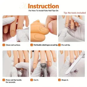 1 Ensemble de Main Artificielle pour Nail Art, Modèle Prothétique Flexible et Souple en Plastique, Réglable, pour la Pratique de la Manucure et l'Entraînement, Outil de Présentation - Product Image 6