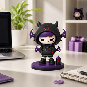 Figura de PVC de Chica <span class=keywords><strong>Anime</strong></span> con Capucha de Demonio, Estilo Chica Rebelde, Muñeca Coleccionable de PVC, Juguete Artístico para Tienda de Cajas Sorpresa - Product Image 4
