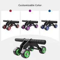 Rouleaux abdominaux silencieux à 4 roues pour usage domestique – Entraînement complet du corps, exercice abdominal, roulement fluide et sans obstacle – Équipement de fitness