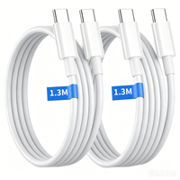 Kabel Data Pengisian Cepat 3A Inti Tembaga Berlapis Timah TPE 1.3m untuk iPhone 15 16 17 iPad Laptop Mobil Portabel PD60W Kabel USB Type-C PVC