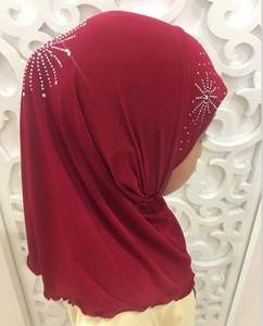 2025 Dubai islámico tradicional étnico bufanda chal gasa diadema Hijab para Niñas musulmanas de Oriente Medio de 3 a 12 años chal pequeño - Product Image 4