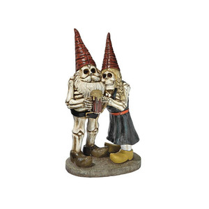 Gnomos de jardín ecológicos de poliresina, estatuas de esqueleto de cementerio de Halloween para decoración del hogar y regalos, estilo de mascota Artificial - Product Image 1