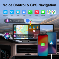Écran tactile IPS sans fil CarPlay de 10,26 pouces, Android Auto, WIFI, FM, BT 5.0, caméra de recul, lecteur multimédia DVR, AUX