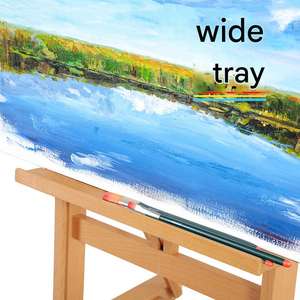 Caballete Profesional <span class=keywords><strong>de</strong></span> Madera Maciza para Piso |    Caballete <span class=keywords><strong>de</strong></span> <span class=keywords><strong>Pintura</strong></span> Plegable Ajustable <span class=keywords><strong>de</strong></span> Color Madera Natural para Dibujar <span class=keywords><strong>y</strong></span> Pintar al Óleo - Product Image 3