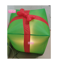 Boîte de décoration gonflable de Noël personnalisée, grande, colorée, avec LED, boîte verte gonflable, boîte cadeau pour la décoration d'événements de vacances