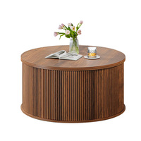 Table basse en bois haut de gamme avec plateau relevable et bord ondulé, idéale pour le salon, en promotion directe usine à l'étranger