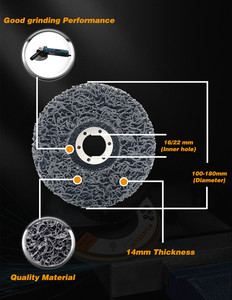 Bande abrasive et <span class=keywords><strong>disque</strong></span> de <span class=keywords><strong>nettoyage</strong></span> 115 mm 4,5 pouces noir, dureté moyenne, pour le meulage de surface, l'élimination de la peinture et le <span class=keywords><strong>nettoyage</strong></span> des soudures - Product Image 4