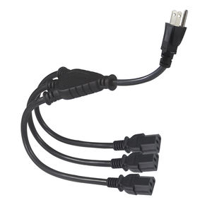 <span class=keywords><strong>3.3</strong></span> 英尺 18awg 替换用 <span class=keywords><strong>3</strong></span> 合 1 NEMA-5-15P 转 L 形 IEC320 90 度 <span class=keywords><strong>3</strong></span> X IEC C13 美国交流电源线分线器插座保护器 - Product Image 4