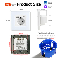 UBARO 86mm Tuya WiFi Akıllı Priz 16A EU Schuko Duvar Prizi USB A+C Tip-C Şarj Portlu Alexa Google Home Yandex Alice Uyumlu