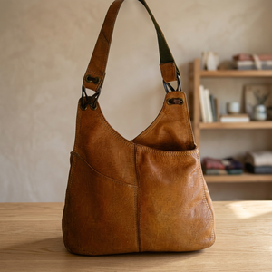 Bolso de Mano de Cuero Genuino para Mujer, con Cierre de Cremallera, Gran Capacidad, Plegable, Ligero, para Uso Diario, Tipo Bandolera, para el Día de San Valentín - Product Image 3