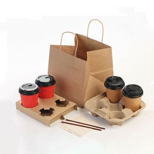 Bolsas de Papel Kraft Reutilizables, Plegables y Ecológicas, Color Marrón, para Compras y Regalos, con Asas - Product Image 6