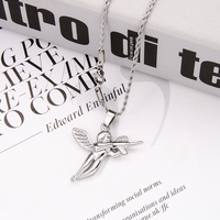 Collar con Colgante de Ángel Guardián Minimalista de Acero Inoxidable Chapado en Oro, Joyería de Moda para Mujer, Regalo para Él