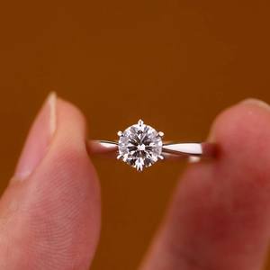 Round Brilliant Lab-Grown Diamond <b>Solitaire</b> <b>Ring</b> - Minimalist Design Ethical 925 Sterling <b>Silver</b> for Engagement Gift - Product Image 2