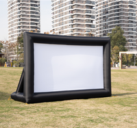 Écran de projection gonflable pliable rapidement, écran de cinéma portable en tissu pour le camping en plein air, films, nettoyage facile, 20 pieds