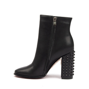 Stivaletti in pelle calda inverno 2024 da <span class=keywords><strong>donna</strong></span> stivaletti con suola rossa con tacco grosso punta tonda fodera in vera pelle Sexy fondo rosso - Product Image 1