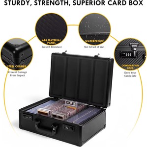 Boîte de rangement pour cartes gradées en aluminium à 4 rangées avec fenêtre en acrylique transparente, idéale pour les cartes en slab, résistante à la poussière, disponible en OEM/ODM - Product Image 6