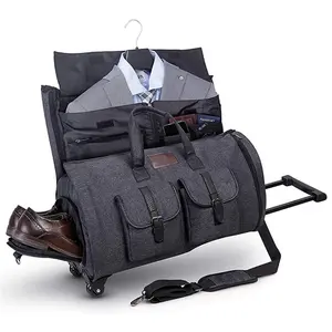 Opvouwbare Roller Kostuum Kledingtas Reisjurk Duffle Met Wielen Trolley Business Pak Case