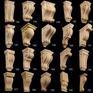 Capiteles de madera maciza 2025, adorno de la parte superior de las columnas, capital de Acanthus de cuatro lados o completo/medio redondo - Product Image 4