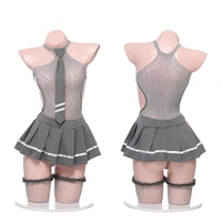 Nouvelle Lingerie Sexy, Costume de Cosplay Uniforme d'Écolière Japonaise, Robe Courte Transparente, Sous-vêtements en Résille et Bas