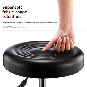 Silla de Bar Metálica Giratoria con Ruedas <span class=keywords><strong>y</strong></span> Respaldo, Taburete Moderno <span class=keywords><strong>y</strong></span> Sencillo para el Hogar, Salón de <span class=keywords><strong>Belleza</strong></span> - Product Image 3