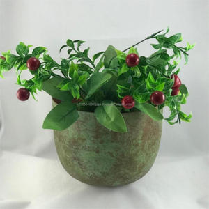 Pot de fleur rond en fer fait main avec vase de table polyvalent en métal patiné pour la décoration de la maison et du mariage pour les hôtels et le jardin - Product Image 4