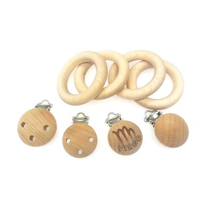 Cá Nhân Hoá Chất Lượng Gỗ <span class=keywords><strong>Pacifier</strong></span> <span class=keywords><strong>Clip</strong></span> Bpa Free Với Logo Khắc - Product Image 4