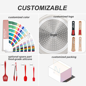 SANLANG Vente en gros de casseroles antiadhésives, ensembles de batterie de cuisine à induction, casseroles en aluminium moulé sous pression avec poignée à contrôle de température - Product Image 3