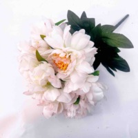 Rangkaian Bunga Peony Sutra Buatan Multi Warna Hiasan Rumah Pabrik Buket Pengantin Dekorasi Dinding Bunga DIY Dekorasi Jendela Pesta