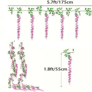 Guirnalda de Glicinia Artificial Realista, Flores de Seda, Enredaderas <span class=keywords><strong>Colgantes</strong></span> de 175 cm, Decoración para Hogar, Jardín, Bodas, Fiestas, Navidad, Interiores, Graduaciones - Product Image 5
