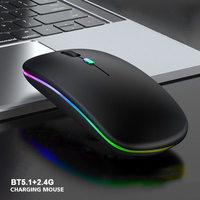 Ratón Inalámbrico Portátil Ultrafino Recargable de 2.4GHz con Mini Receptor USB para PC y Laptops, Ratón BT