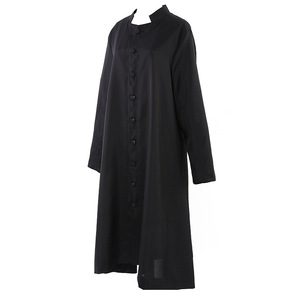 Túnica de Graduación para Adultos, Tejida, de una Sola Capa, Atuendo Académico, Túnica Religiosa para Pastor de Iglesia, Unisex, de Poliéster, con Botones - Product Image 1